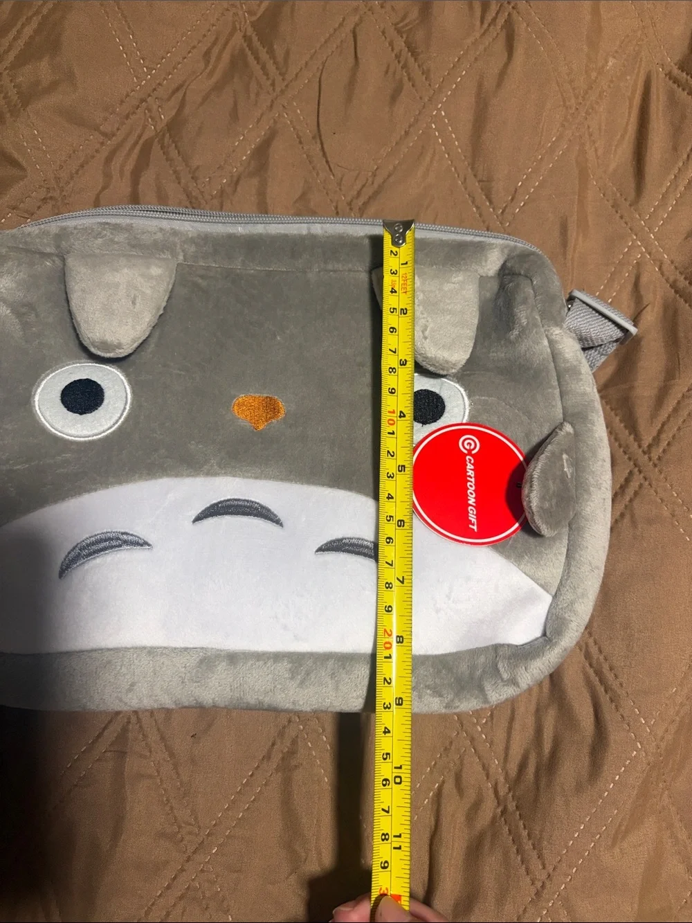 Gray to Totoro Face Crossbody Pouch